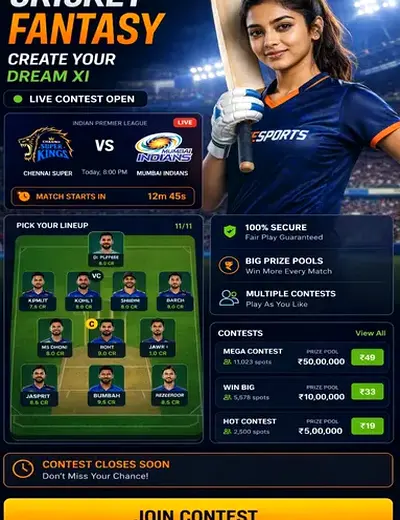 Radhe Exchange (radheexch win) fantasy cricket & matchday visual 3